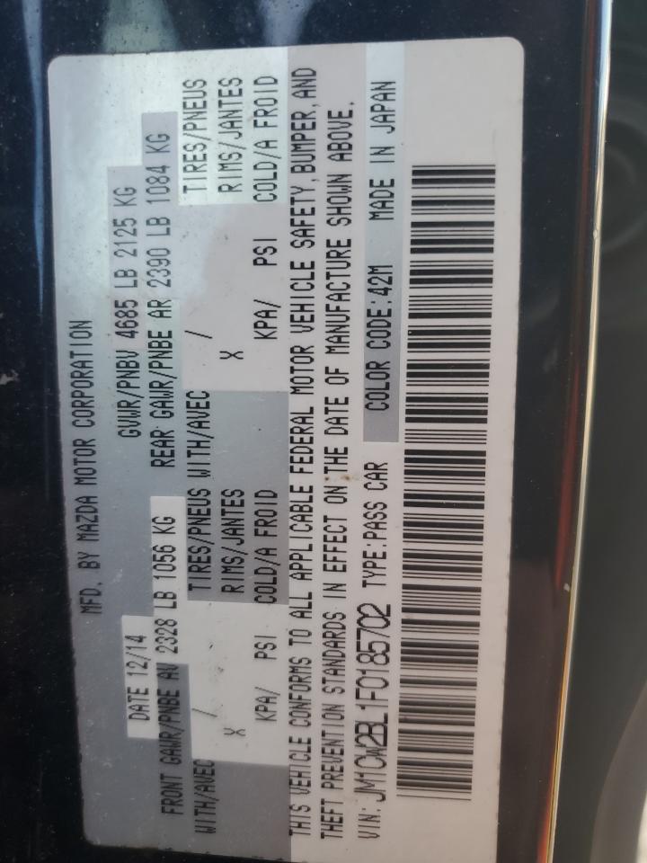 2015 Mazda 5 Sport VIN: JM1CW2BL1F0185702 Lot: 92915635