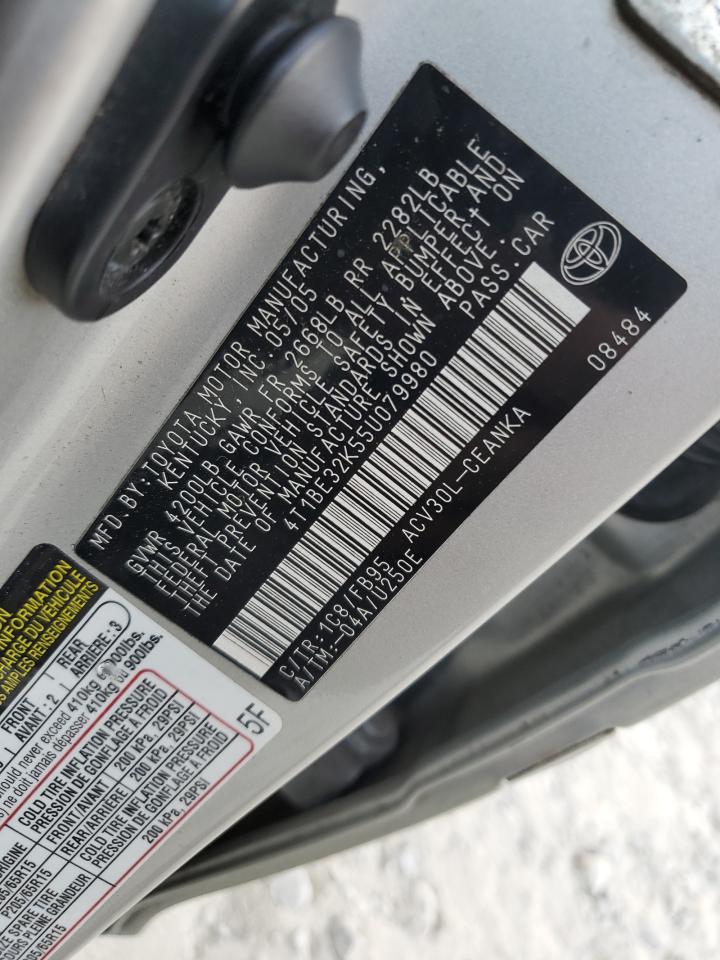 2005 Toyota Camry Le VIN: 4T1BE32K55U079980 Lot: 93171015