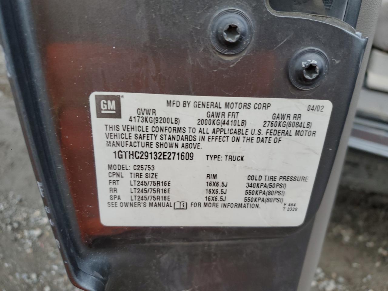 2002 GMC Sierra C2500 Heavy Duty VIN: 1GTHC29132E271609 Lot: 91665025