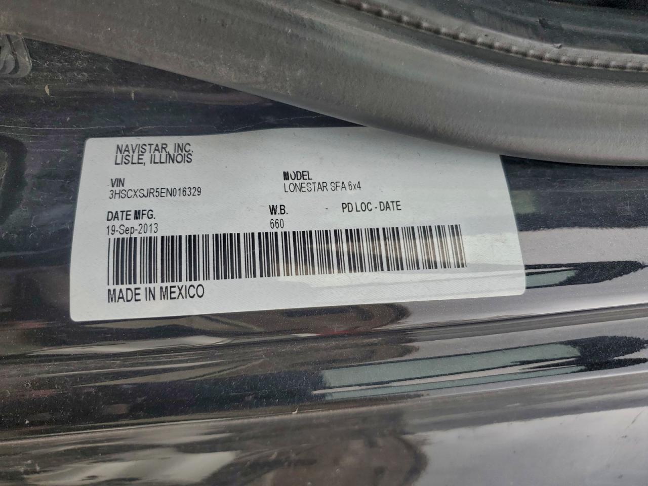 2014 International Lonestar Semi Truck VIN: 3HSCXSJR5EN016329 Lot: 93001515