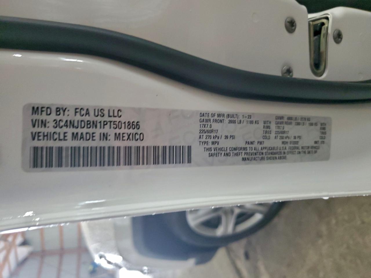 2023 Jeep Compass Latitude VIN: 3C4NJDBN1PT501866 Lot: 94028805