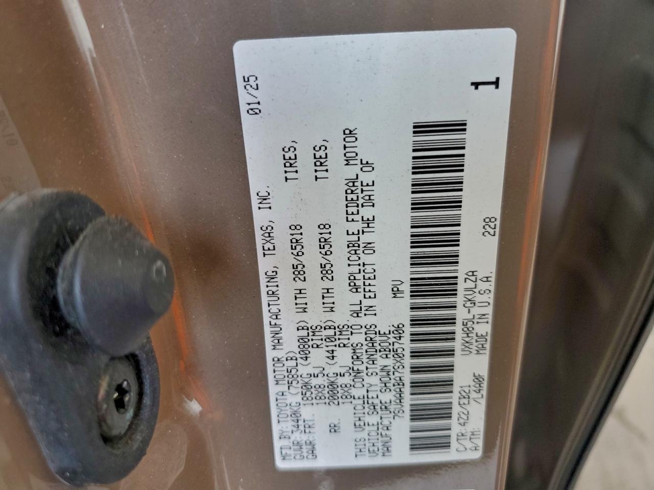 2025 Toyota Sequoia Sr5 VIN: 7SVAAABA7SX057406 Lot: 92532285