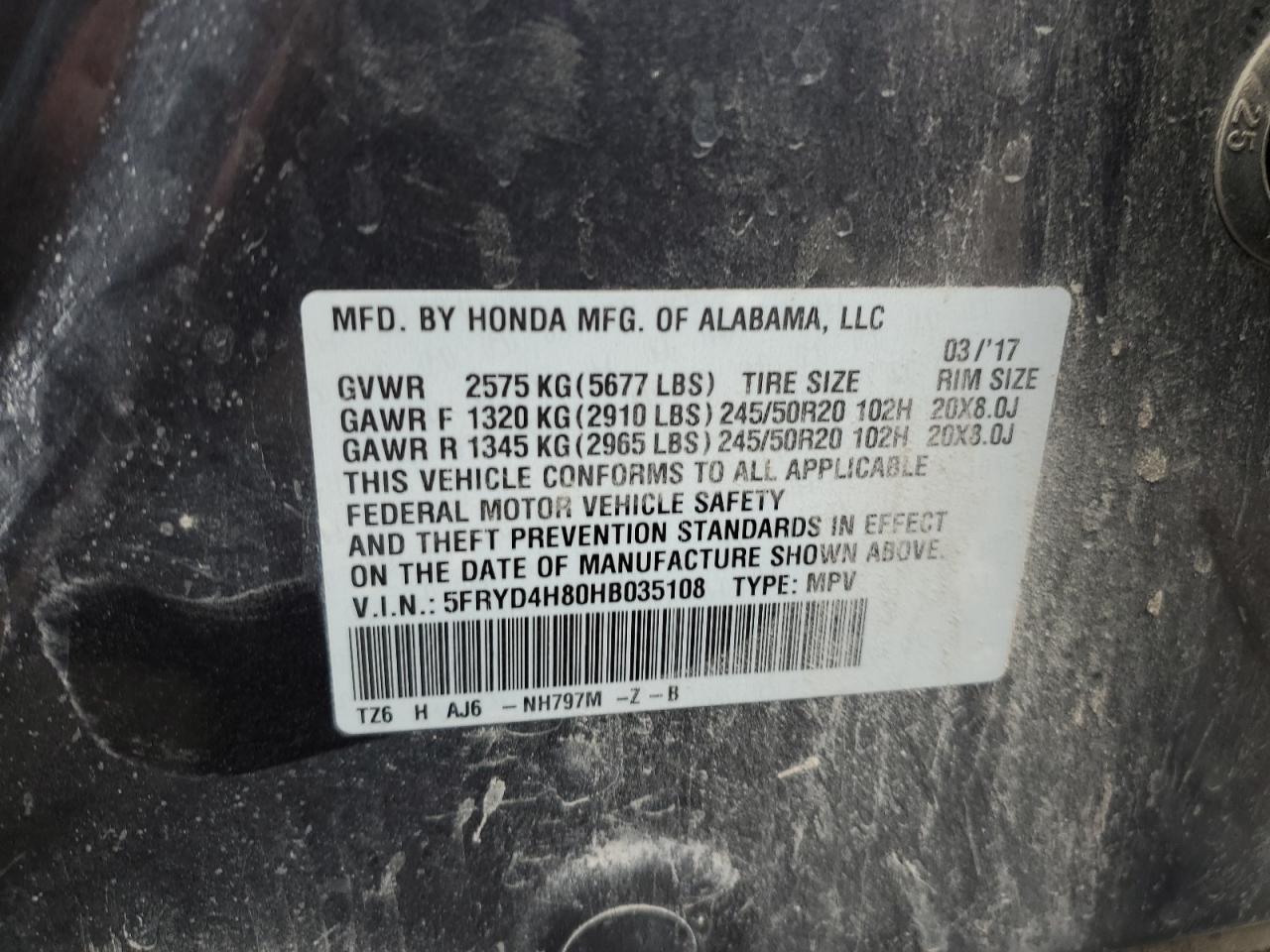 2017 Acura Mdx Advance VIN: 5FRYD4H80HB035108 Lot: 92915665