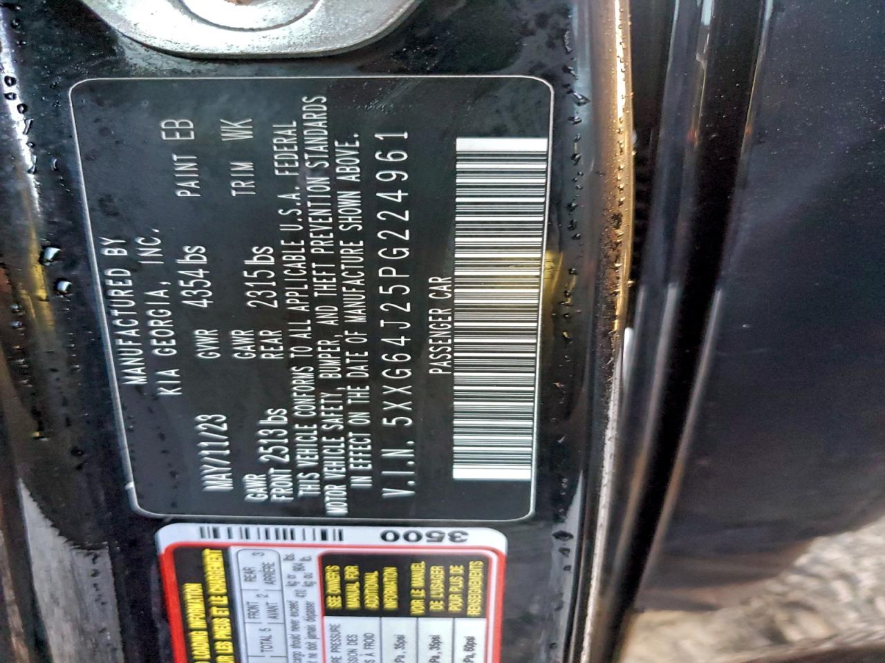 2023 Kia K5 Gt Line VIN: 5XXG64J25PG224961 Lot: 93744895