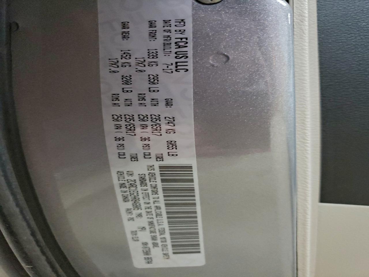 2017 Chrysler Pacifica Touring L Plus VIN: 2C4RC1EG2HR846805 Lot: 92138285