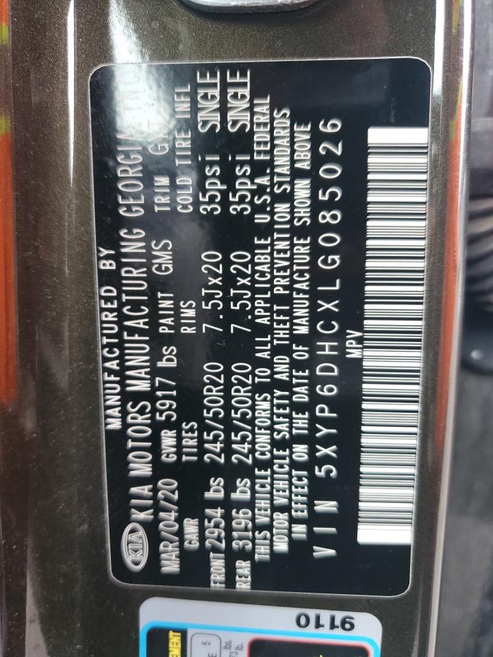 2020 Kia Telluride S VIN: 5XYP6DHCXLG085026 Lot: 92318085