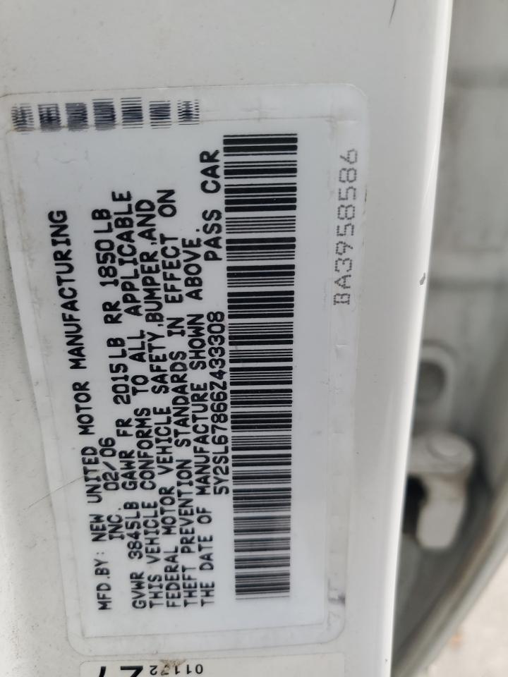 2006 Pontiac Vibe VIN: 5Y2SL67866Z433308 Lot: 93651815