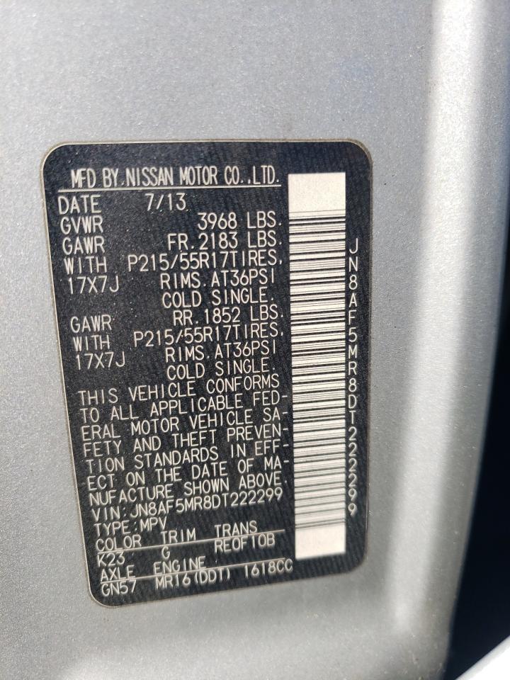 2013 Nissan Juke S VIN: JN8AF5MR8DT222299 Lot: 93214435