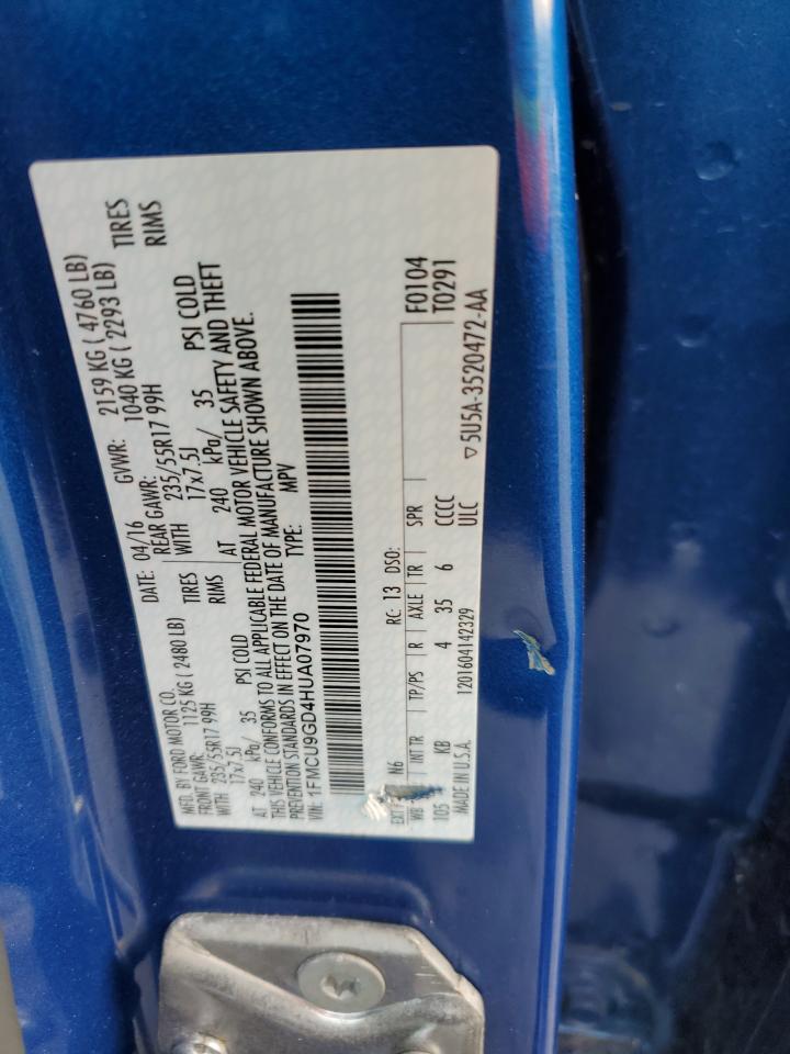 2017 Ford Escape Se VIN: 1FMCU9GD4HUA07970 Lot: 93728585