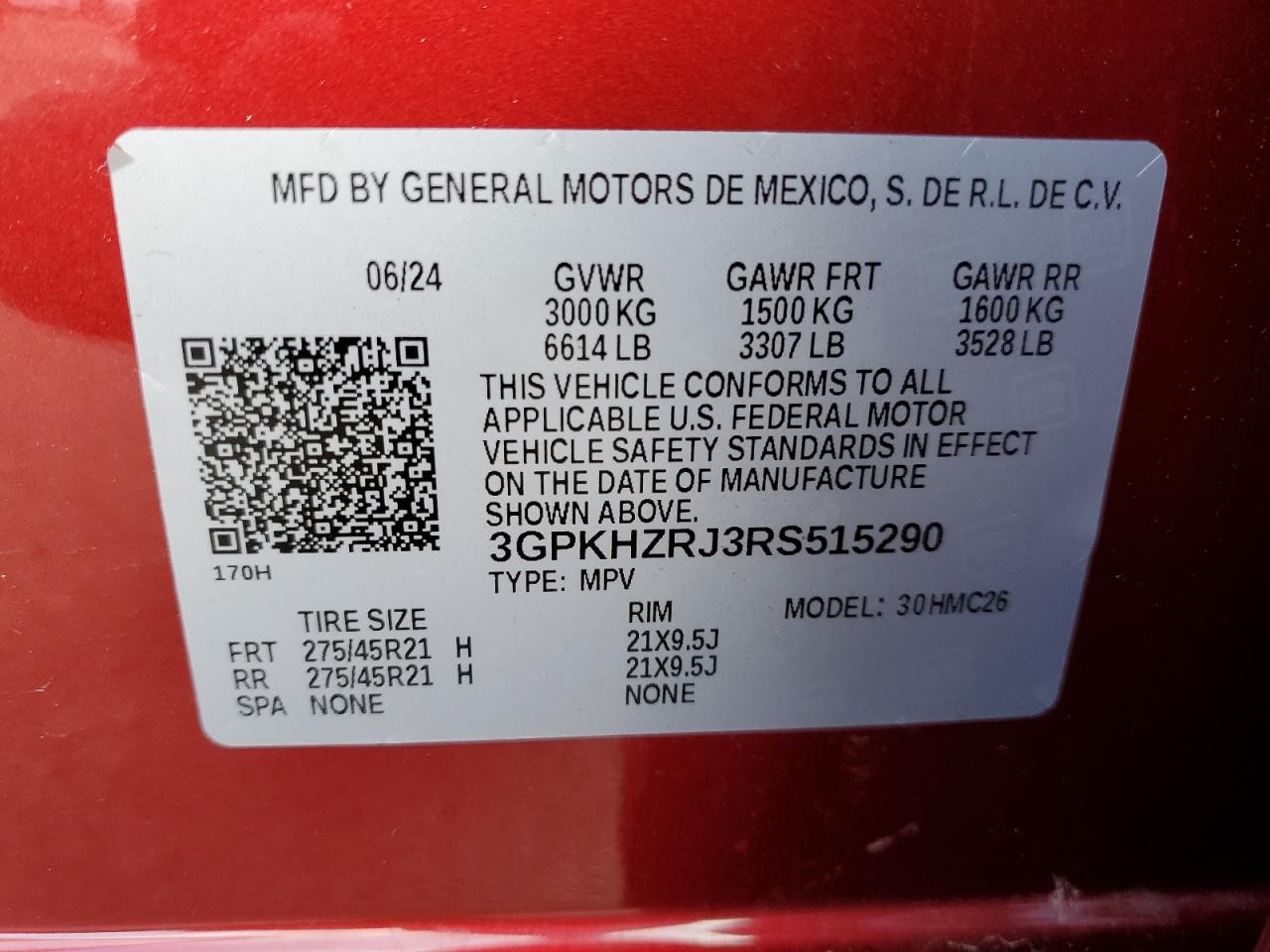 2024 Honda Prologue Elite VIN: 3GPKHZRJ3RS515290 Lot: 92495285