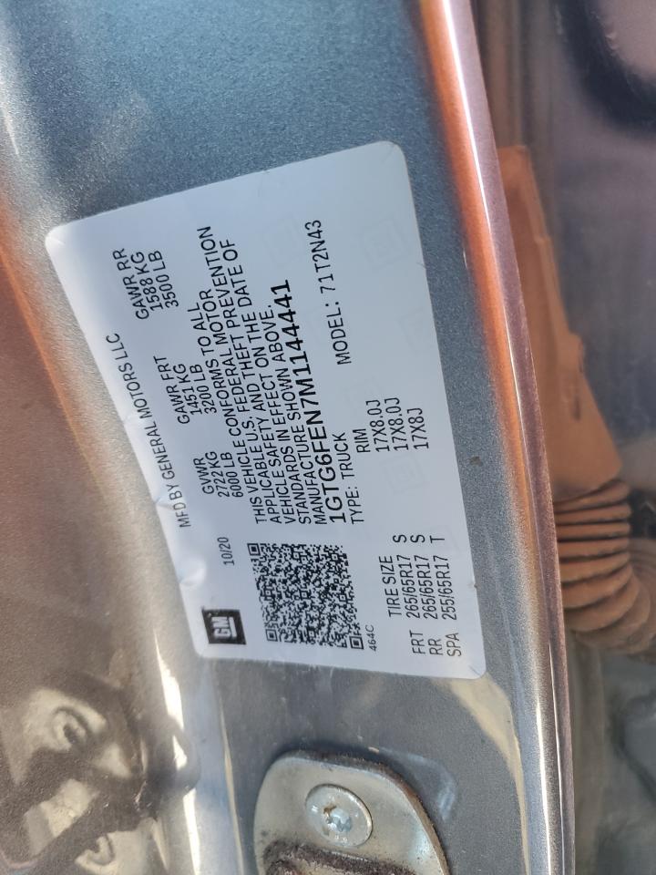 2021 GMC Canyon At4 VIN: 1GTG6FEN7M1144441 Lot: 91991275