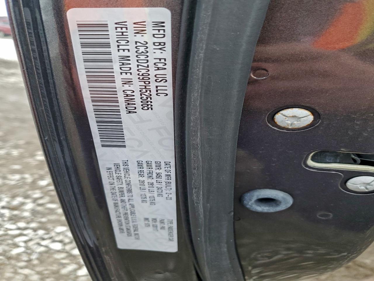 2023 Dodge Challenger Srt Hellcat VIN: 2C3CDZC99PH525665 Lot: 94590785