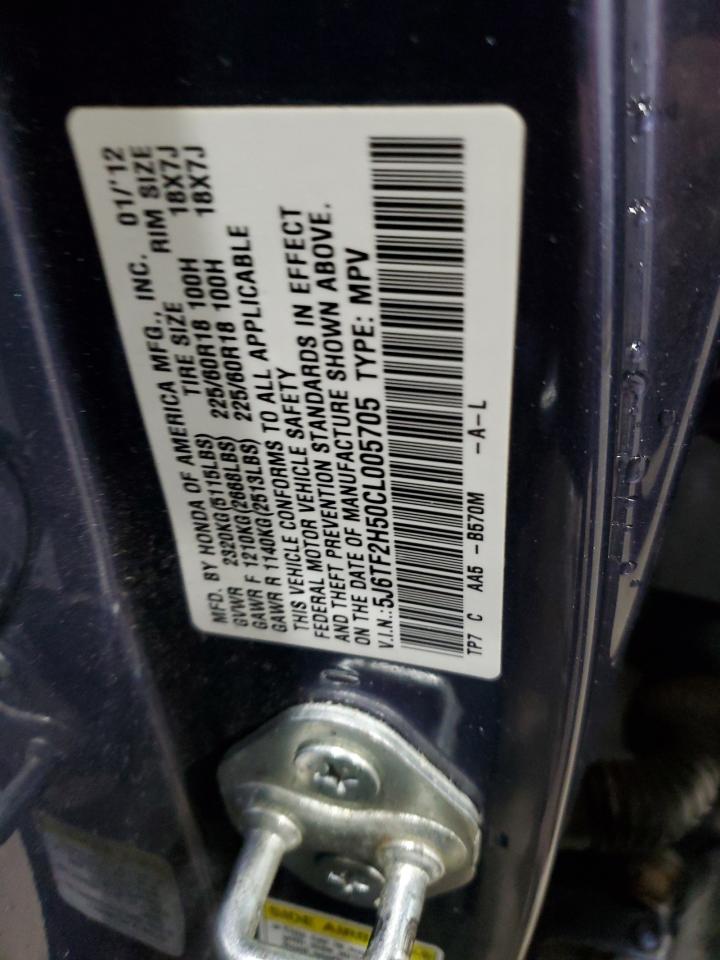 2012 Honda Crosstour Exl VIN: 5J6TF2H50CL005705 Lot: 91649515