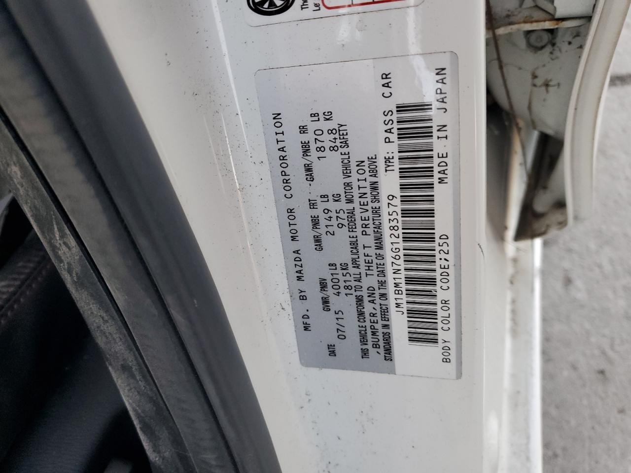 2016 Mazda 3 Grand Touring VIN: JM1BM1N76G1283579 Lot: 92799525