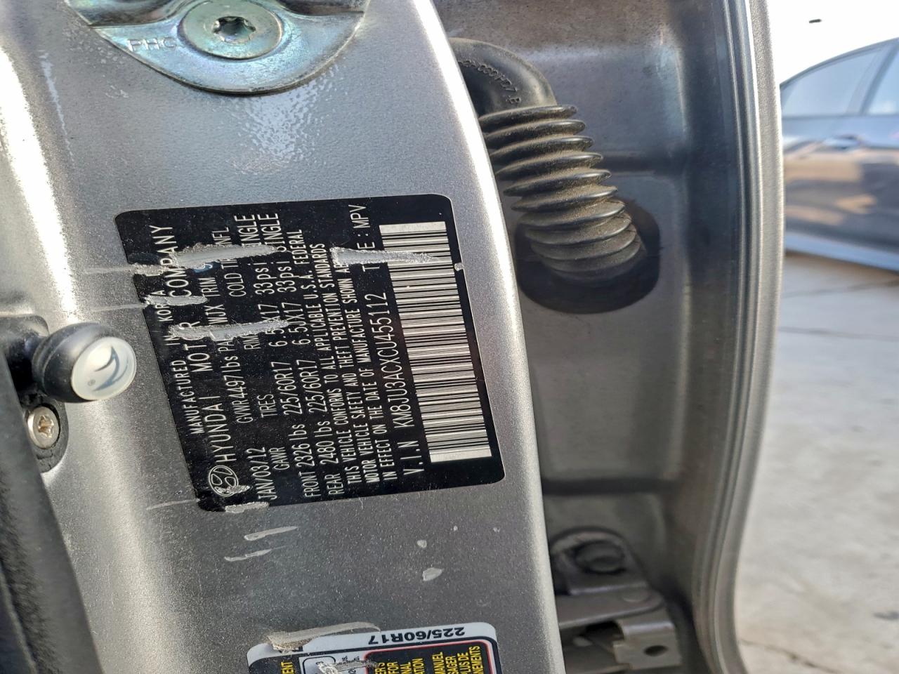 2012 Hyundai Tucson Gls VIN: KM8JU3ACXCU455112 Lot: 94370755