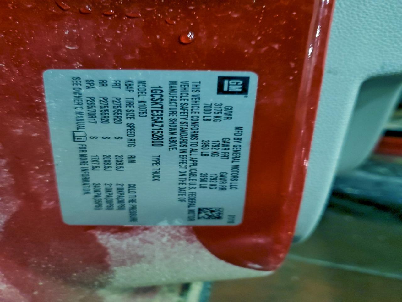 2010 Chevrolet Silverado K1500 Ltz VIN: 1GCSKTE35AZ152800 Lot: 93454425