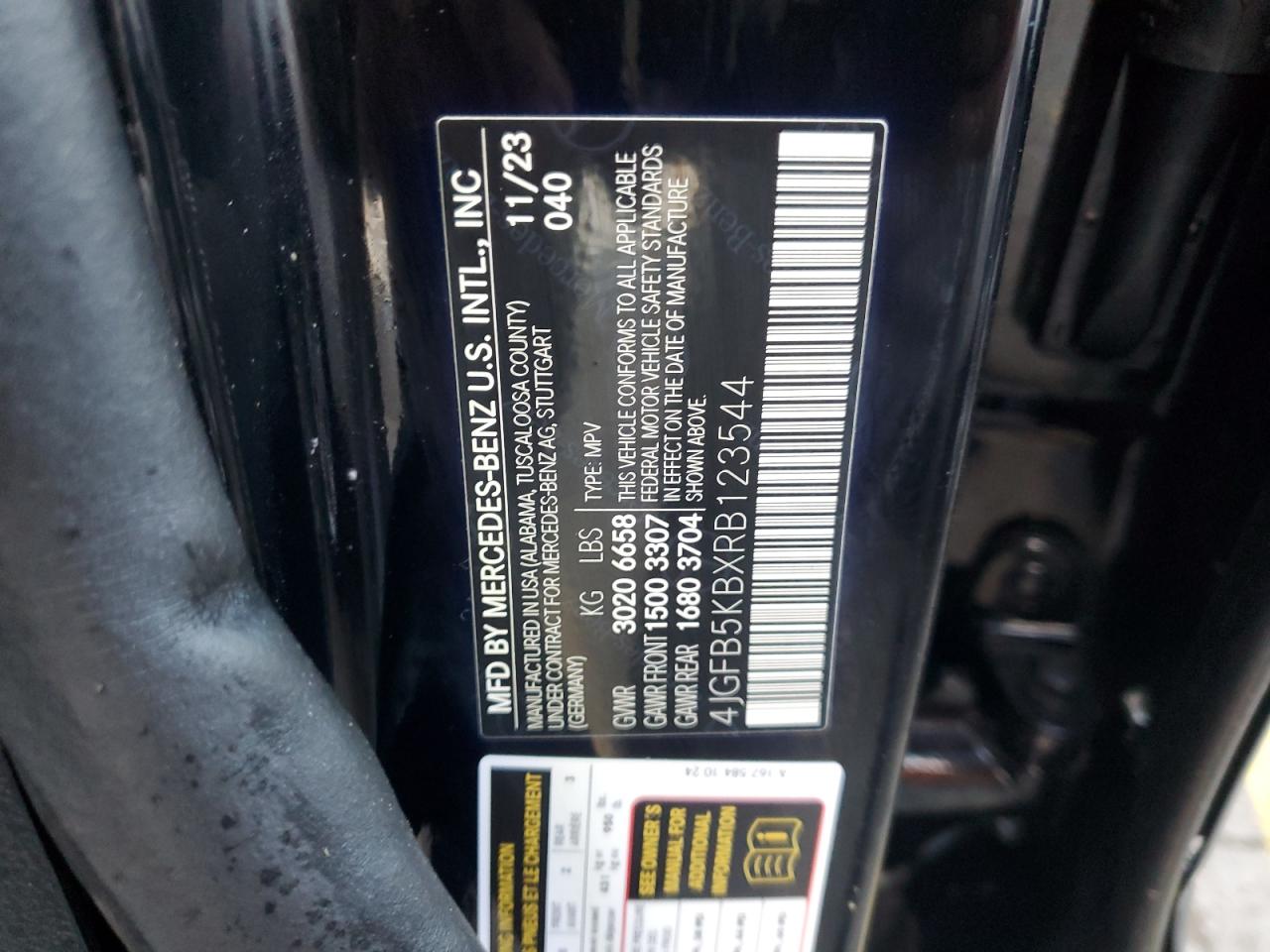 2024 Mercedes-Benz Gle 450 4Matic VIN: 4JGFB5KBXRB123544 Lot: 93300985