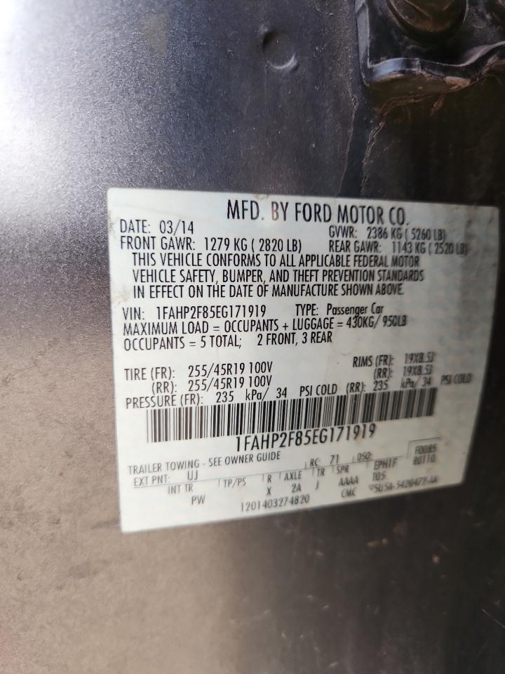 2014 Ford Taurus Limited VIN: 1FAHP2F85EG171919 Lot: 92471965