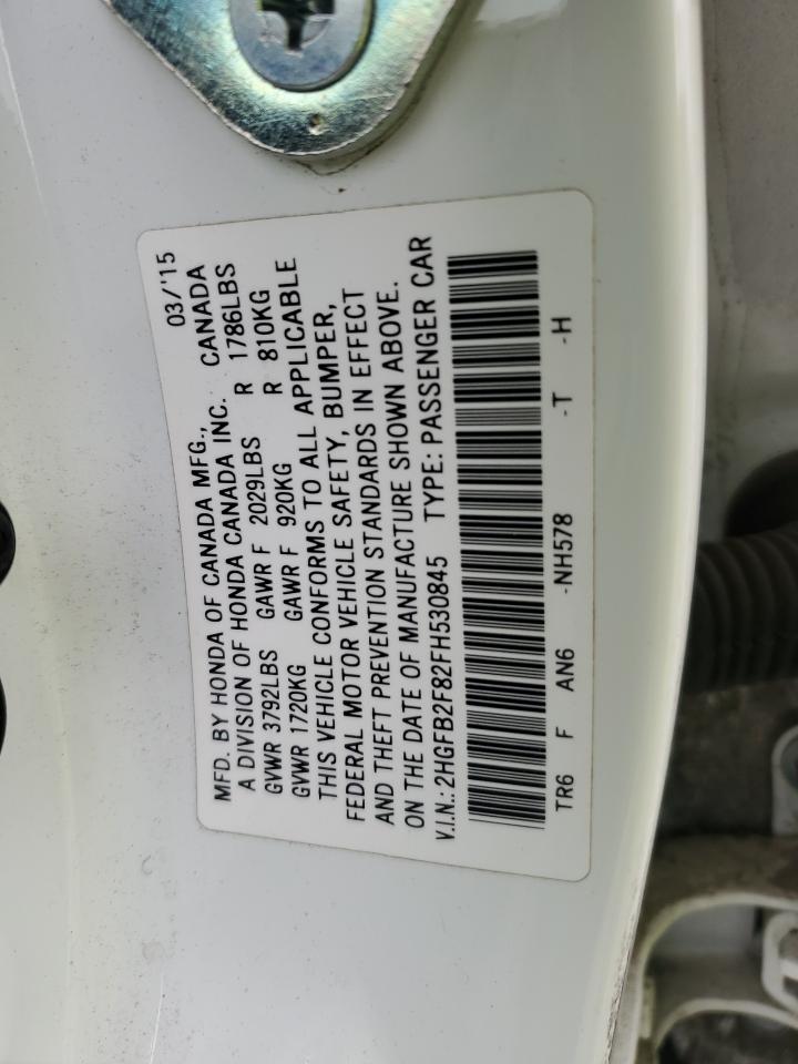 2015 Honda Civic Ex VIN: 2HGFB2F82FH530845 Lot: 93716455