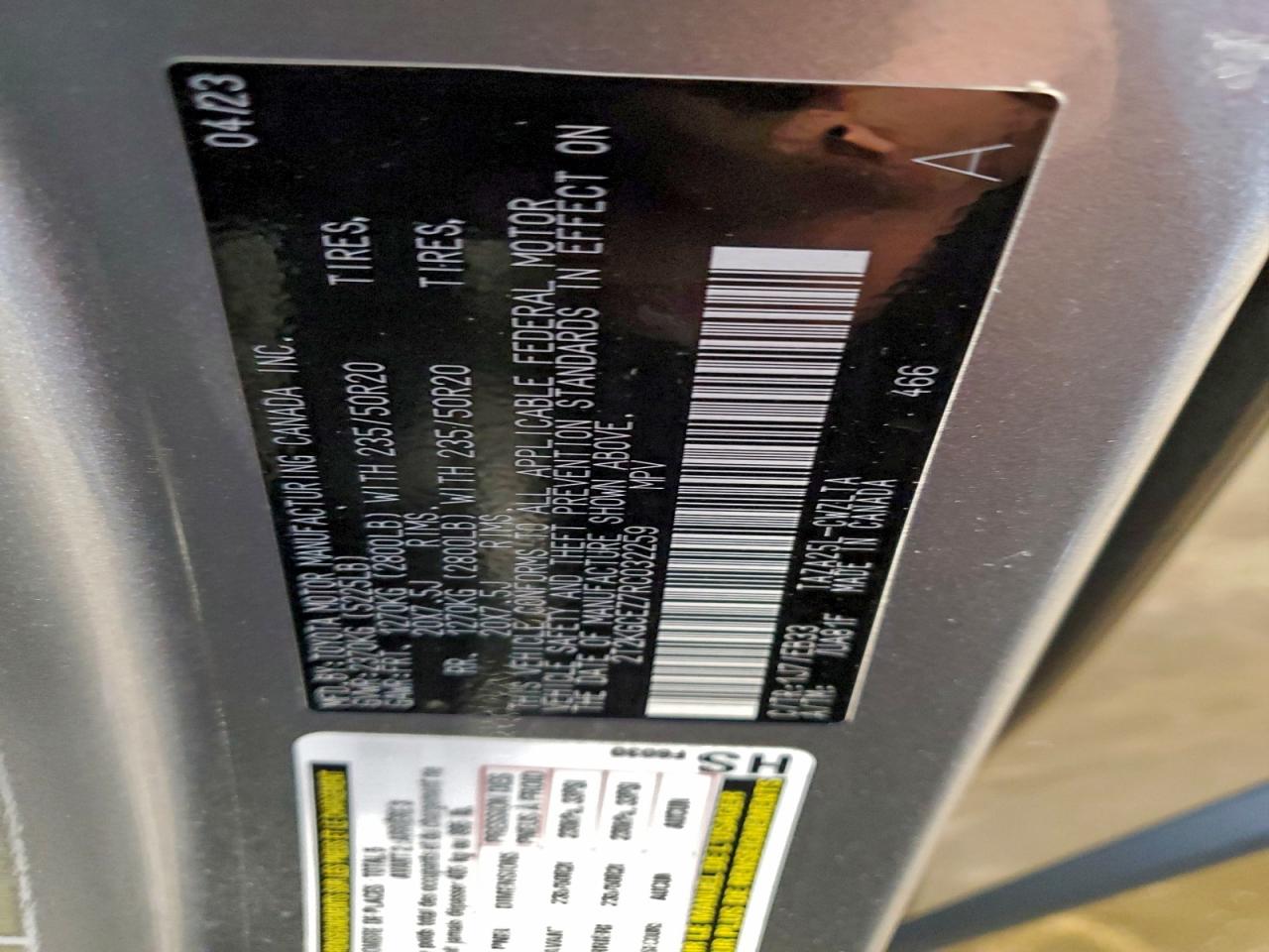 2024 Lexus Nx 350 Luxury VIN: 2T2KGCEZ7RC032259 Lot: 94242005