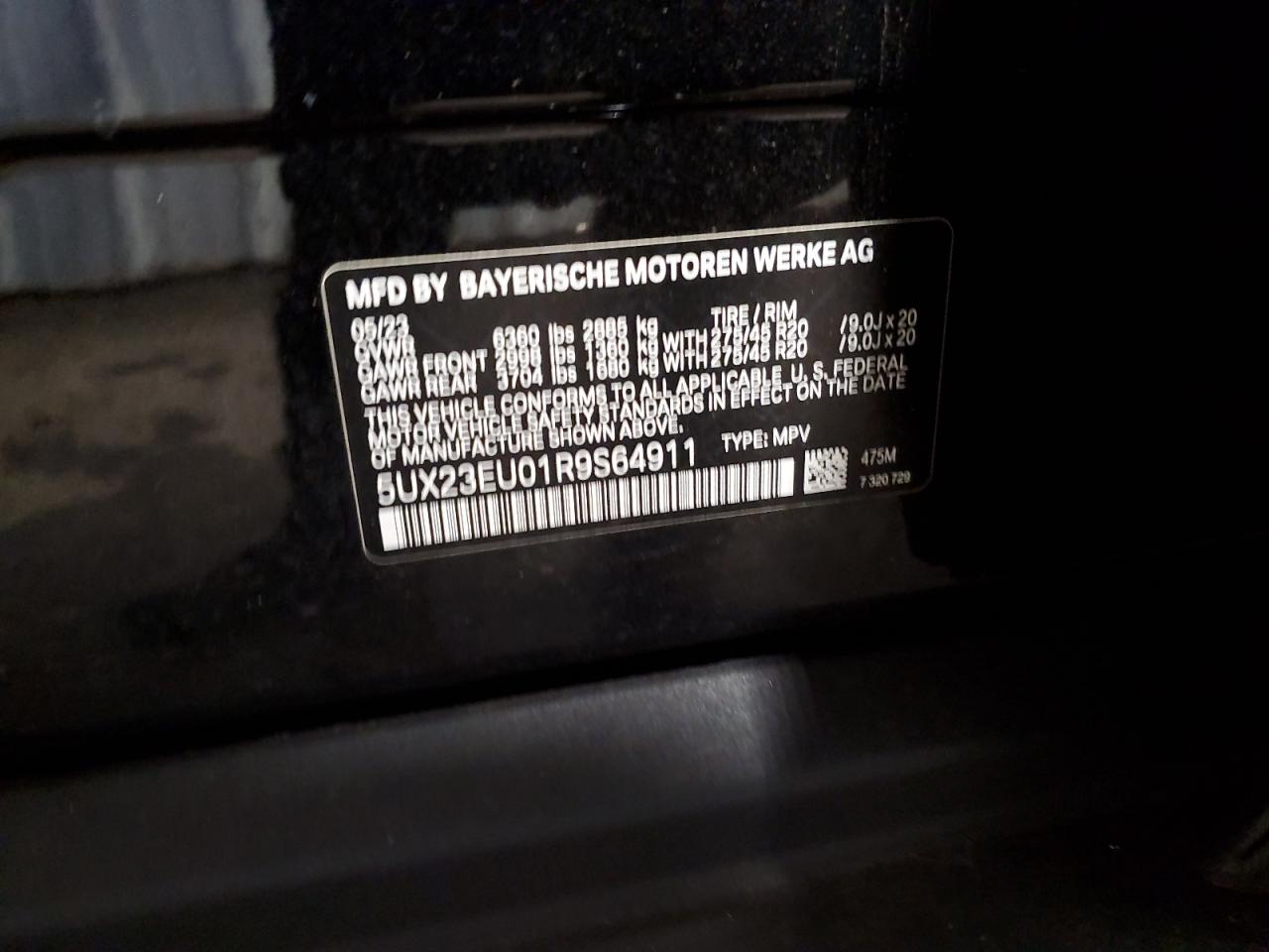 2024 BMW X5 xDrive40I VIN: 5UX23EU01R9S64911 Lot: 93124085