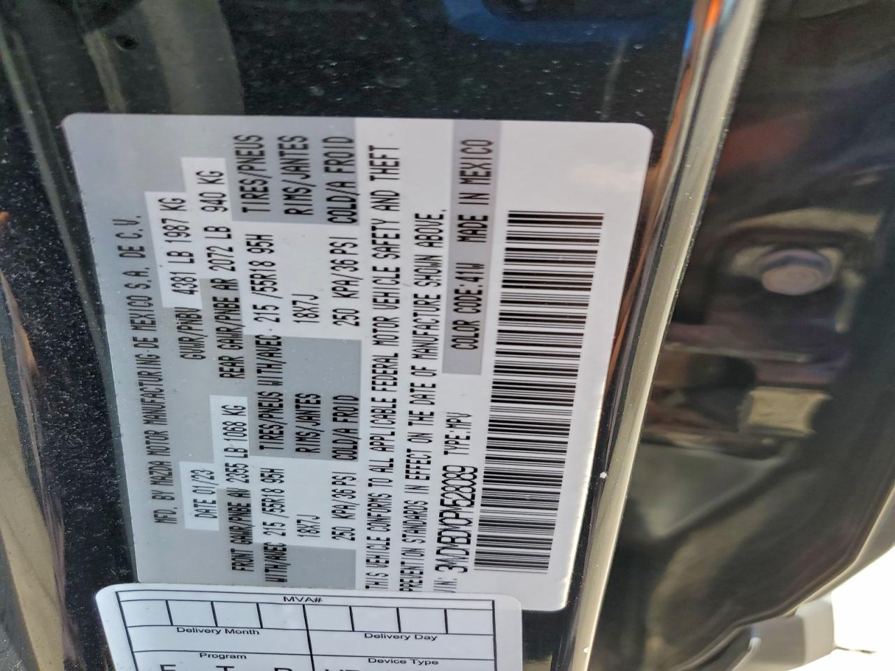 2023 Mazda Cx-30 Premium VIN: 3MVDMBDM0PM528089 Lot: 93338265