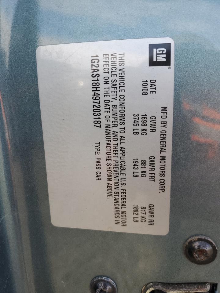 2009 Pontiac G5 VIN: 1G2AS18H497203187 Lot: 92461595