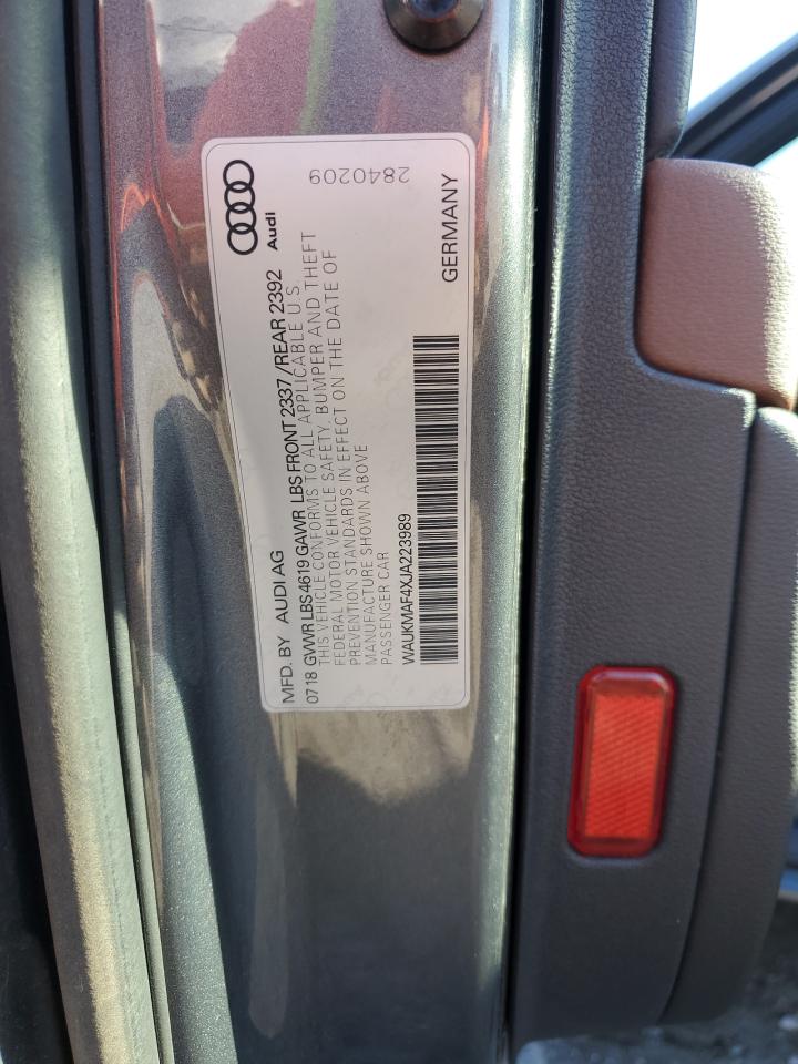 2018 Audi A4 Premium VIN: WAUKMAF4XJA223989 Lot: 90737205