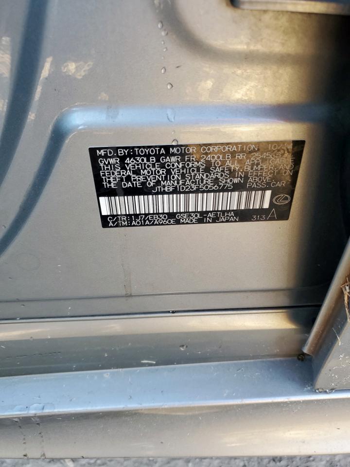 2015 Lexus Is 250 VIN: JTHBF1D23F5056775 Lot: 92430625