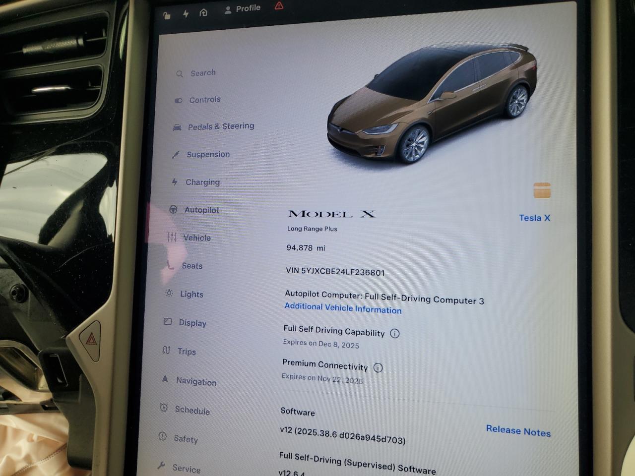 2020 Tesla Model X VIN: 5YJXCBE24LF236801 Lot: 91835685