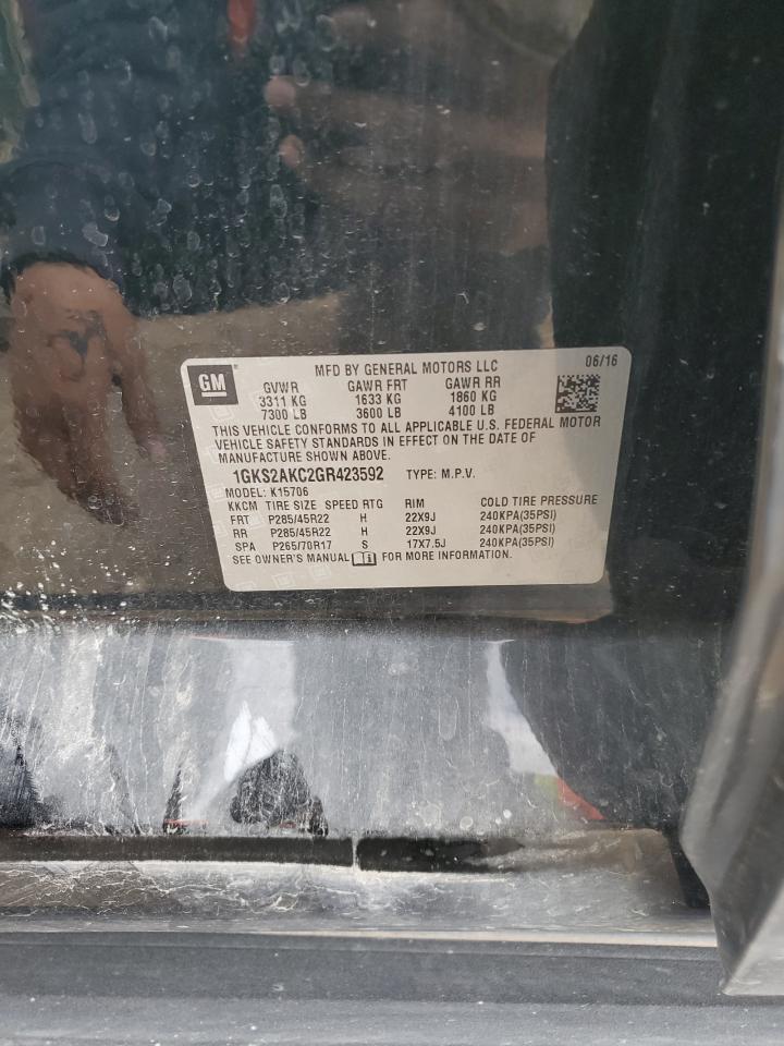2016 GMC Yukon Sle VIN: 1GKS2AKC2GR423592 Lot: 91736725