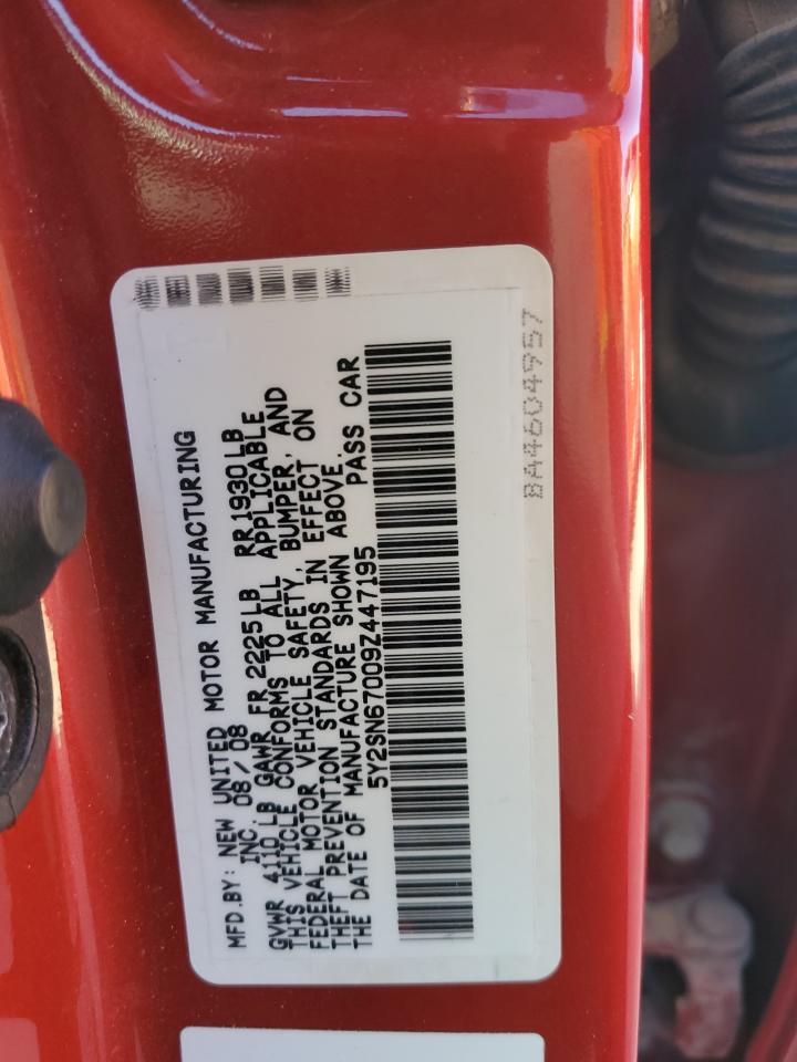 2009 Pontiac Vibe Gt VIN: 5Y2SN67009Z447195 Lot: 93284665