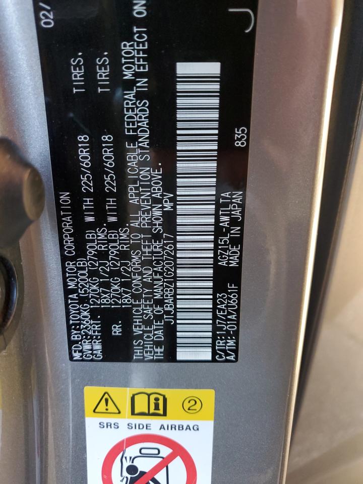 2016 Lexus Nx 200T Base VIN: JTJBARBZ1G2072617 Lot: 91232775