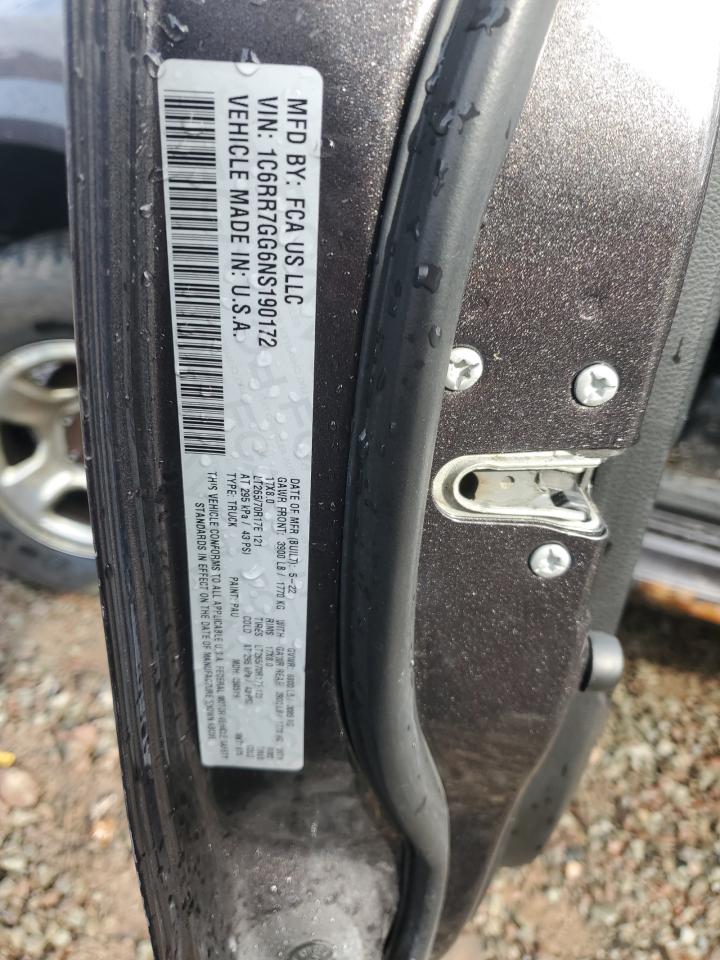 2022 Ram 1500 Classic Slt VIN: 1C6RR7GG6NS190172 Lot: 91281545