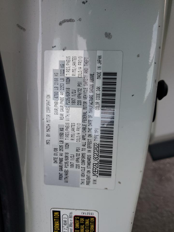 2008 Mazda Cx-7 VIN: JM3ER29LX80202822 Lot: 93779275