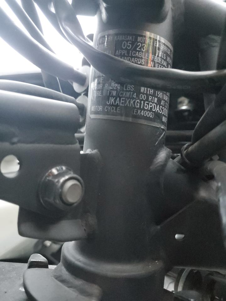 2023 Kawasaki Ex400 VIN: JKAEXKG15PDAS3091 Lot: 93308945