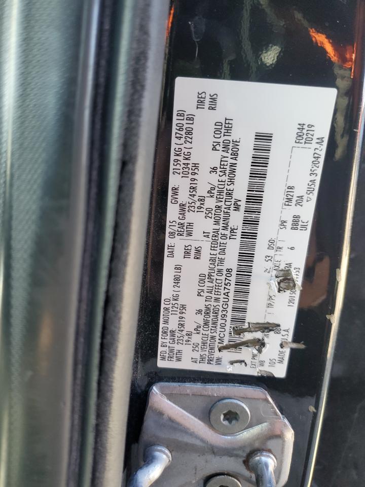 2016 Ford Escape Titanium VIN: 1FMCU0J93GUA75708 Lot: 91783865