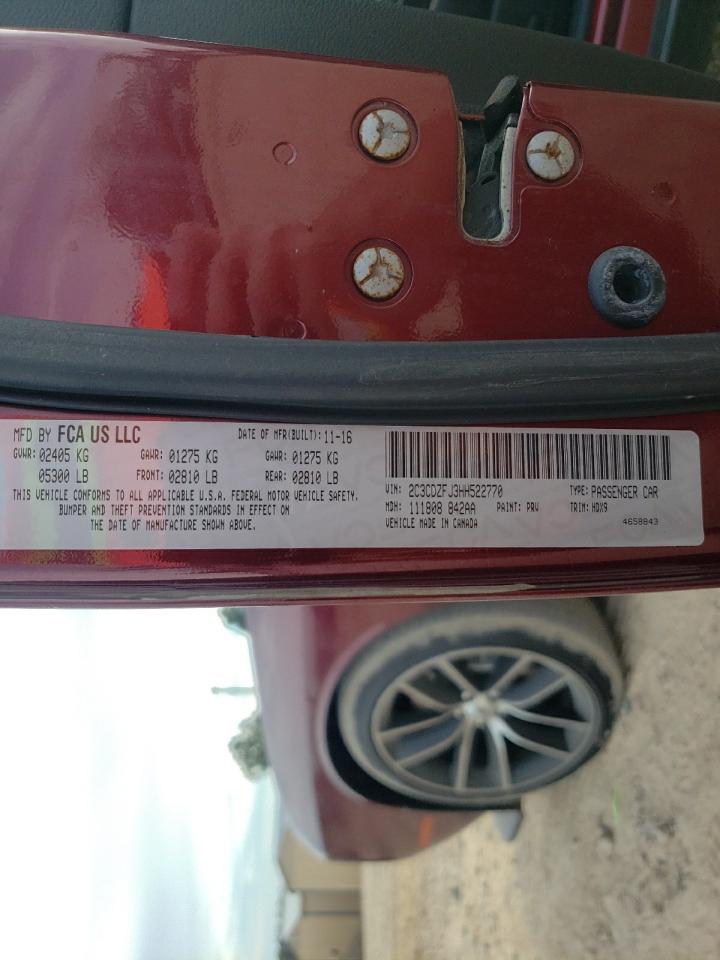 2017 Dodge Challenger R/T 392 VIN: 2C3CDZFJ3HH522770 Lot: 93939285