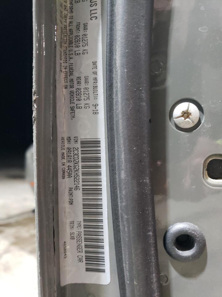 2019 Dodge Challenger Gt VIN: 2C3CDZKG2KH522146 Lot: 93374485