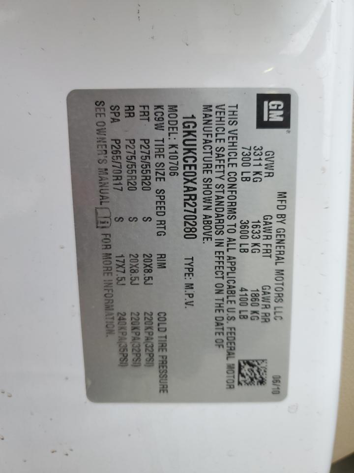 2010 GMC Yukon Slt VIN: 1GKUKCE0XAR270280 Lot: 93021845