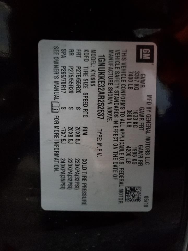 2010 Chevrolet Suburban K1500 Ltz VIN: 1V2GR2CA2KC606730 Lot: 93253555