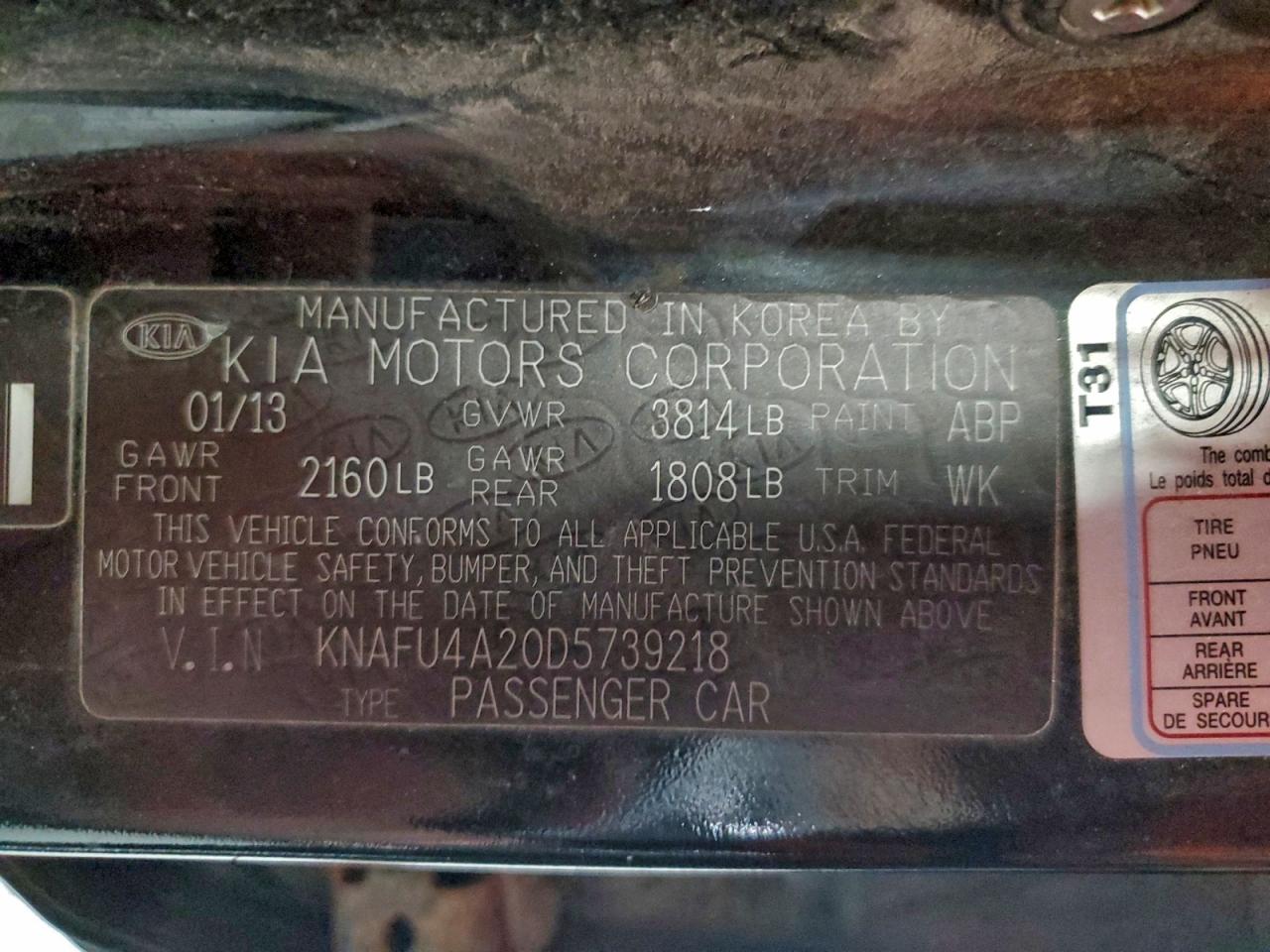 2013 Kia Forte Ex VIN: KNAFU4A20D5739218 Lot: 93898405