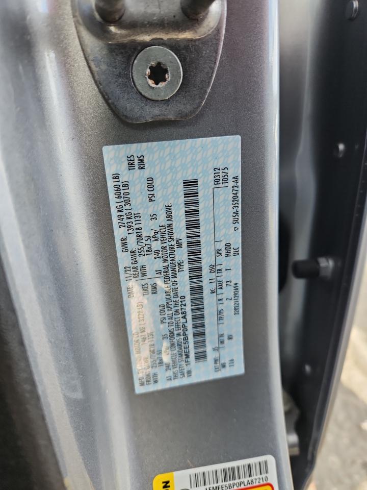 2023 Ford Bronco Base VIN: 1FMEE5BP0PLA87210 Lot: 93671045