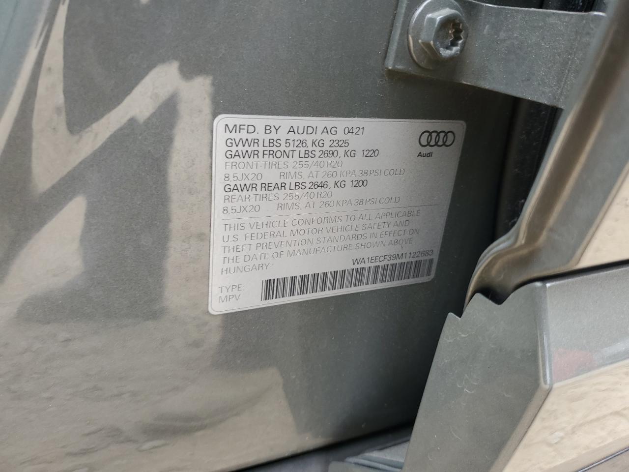 2021 Audi Q3 Premium Plus S Line 45 VIN: WA1EECF39M1122683 Lot: 93497085