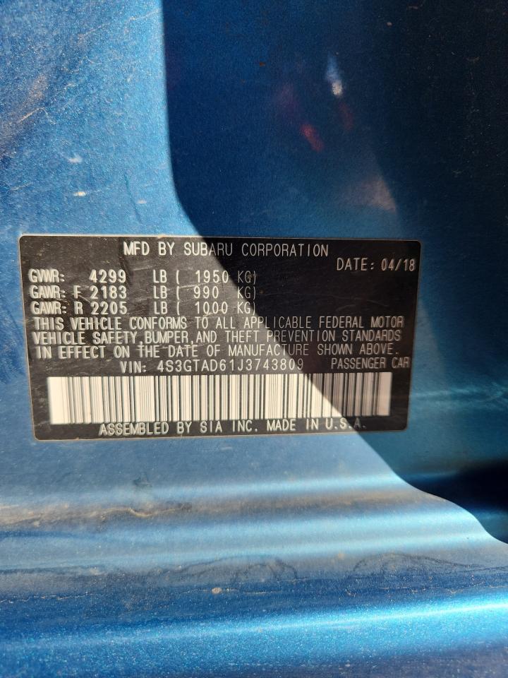 2018 Subaru Impreza Premium Plus VIN: 4S3GTAD61J3743809 Lot: 93155555