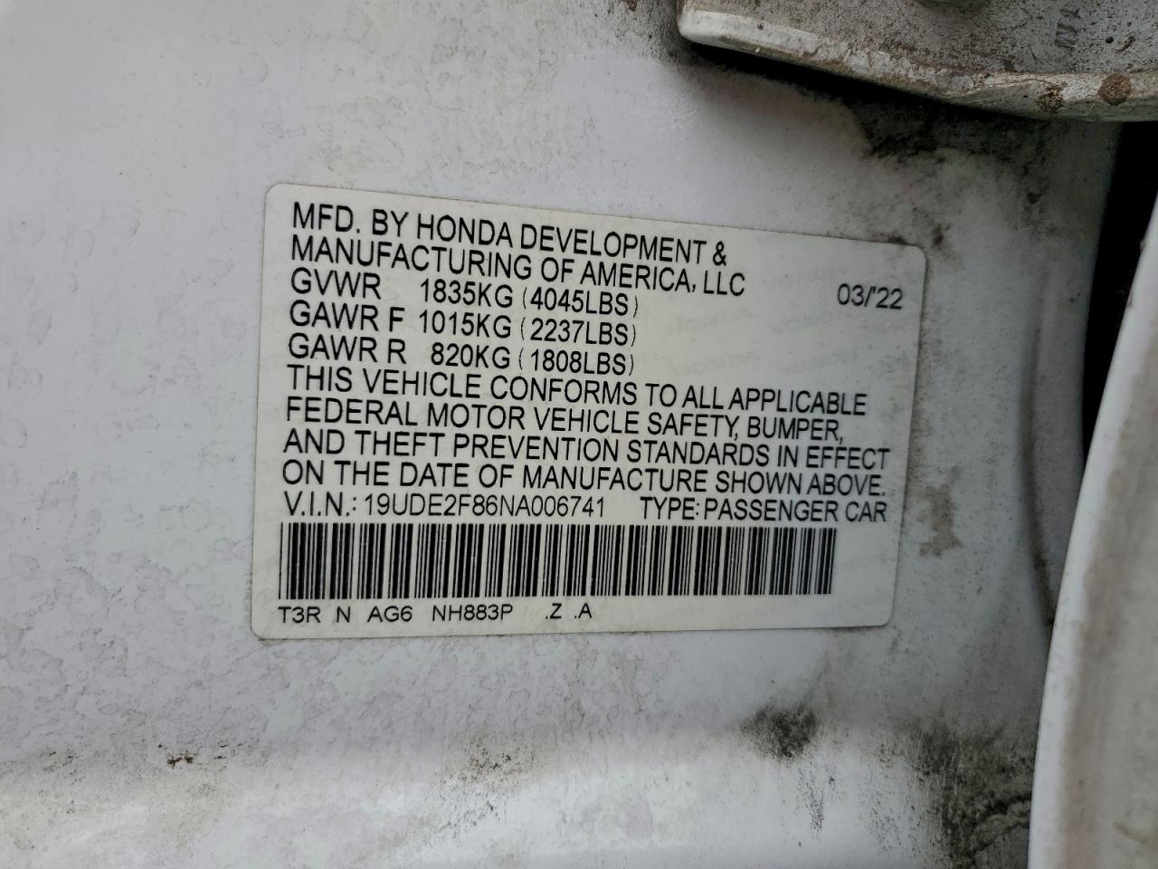 2022 Acura Ilx Premium A-Spec VIN: 19UDE2F86NA006741 Lot: 94726535