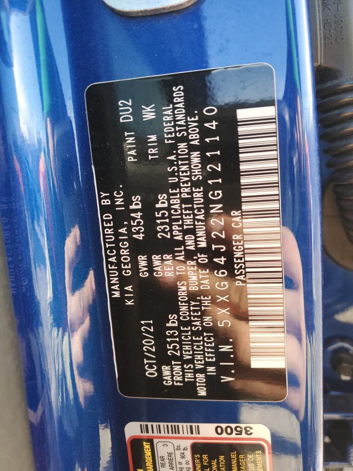 2022 Kia K5 Gt Line VIN: 5XXG64J22NG121140 Lot: 91912415