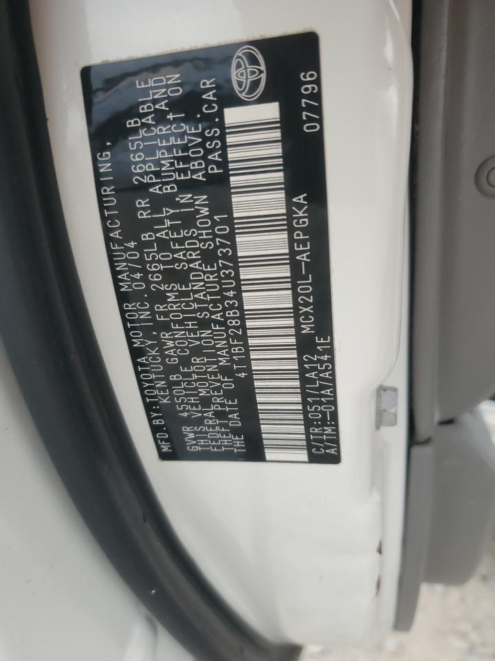 2004 Toyota Avalon Xl VIN: 4T1BF28B34U373701 Lot: 91228375