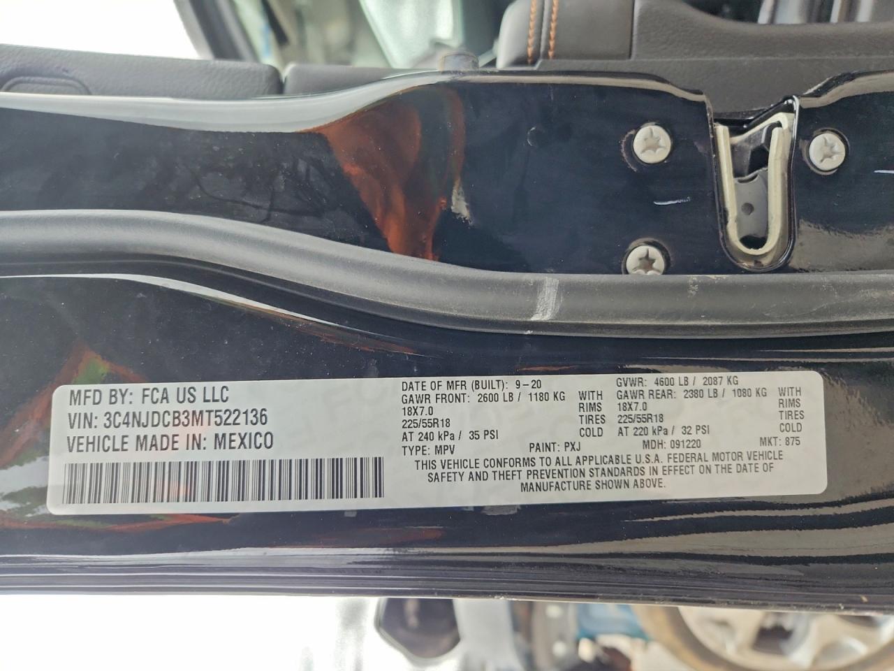 2021 Jeep Compass Limited VIN: 3C4NJDCB3MT522136 Lot: 94652245