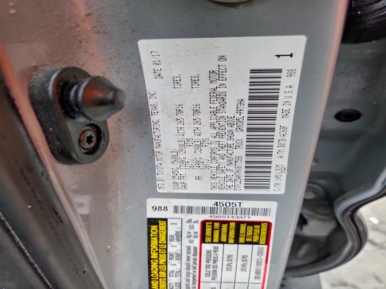 2017 Toyota Tacoma Double Cab VIN: 5TFCZ5AN7HX077588 Lot: 94267265